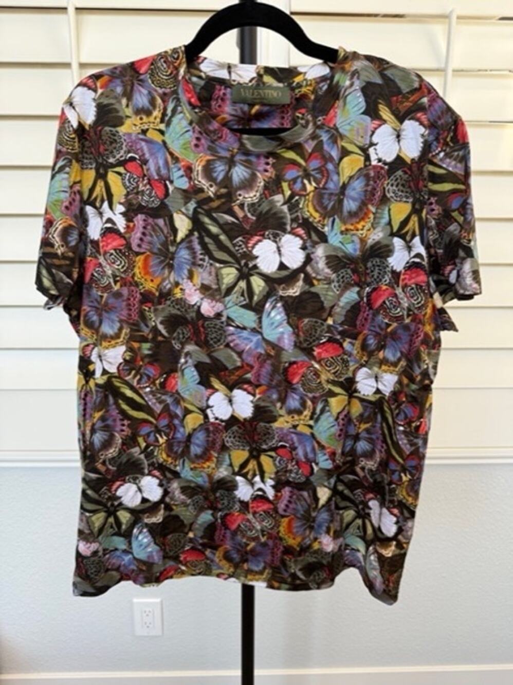 Valentino Men’s Butterfly Cut & Sew T-Shirt Size Large – Made in Italy
